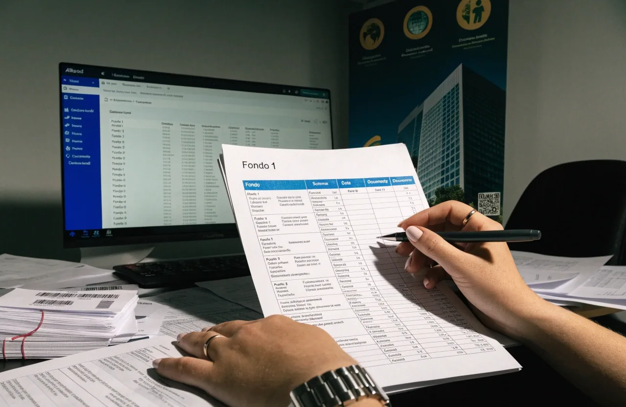 Scrivania della redazione in una giornata di lavoro, con documenti raccolti e luce pomeridiana dalla finestra