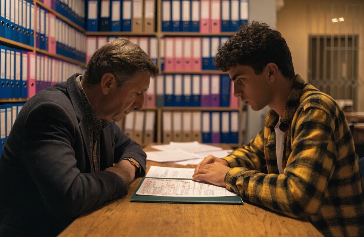 Lavoratore e rappresentante sindacale che discutono la destinazione del TFR in un ufficio