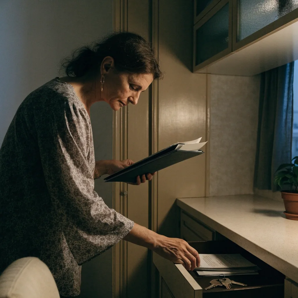 Lavoratore milanese che torna a casa con la documentazione del fondo pensione sotto il braccio
